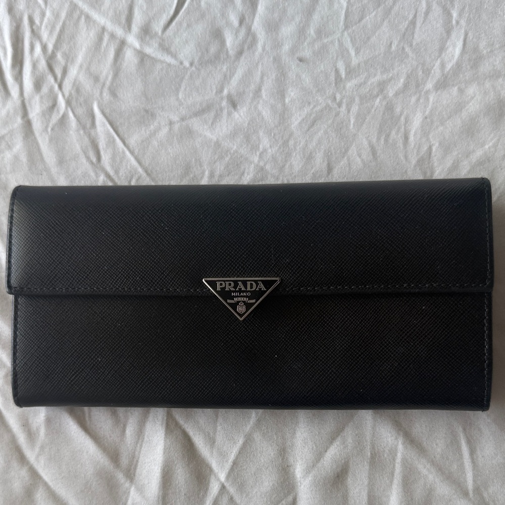Prada Saffiano Leather Continental Wallet – Black